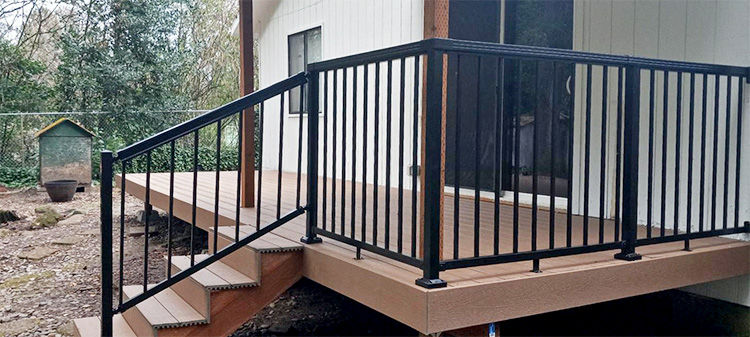 black deck railing